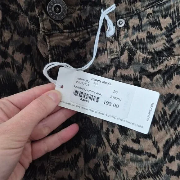 AG Adriano Goldshmied The Farrah High Rise Ankle Skinny Jeans Velvet Size 25 - Picture 4 of 5